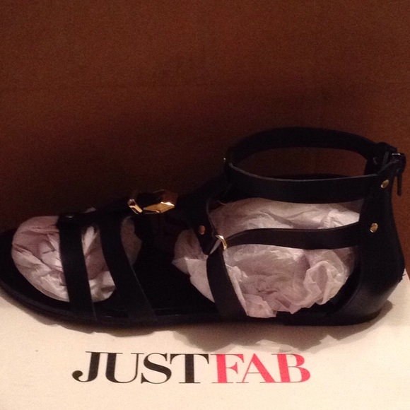 Just Fab Black Sandals!  Never Worn!! - Picture 2 of 3